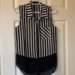 Black and White Button Down Shirt